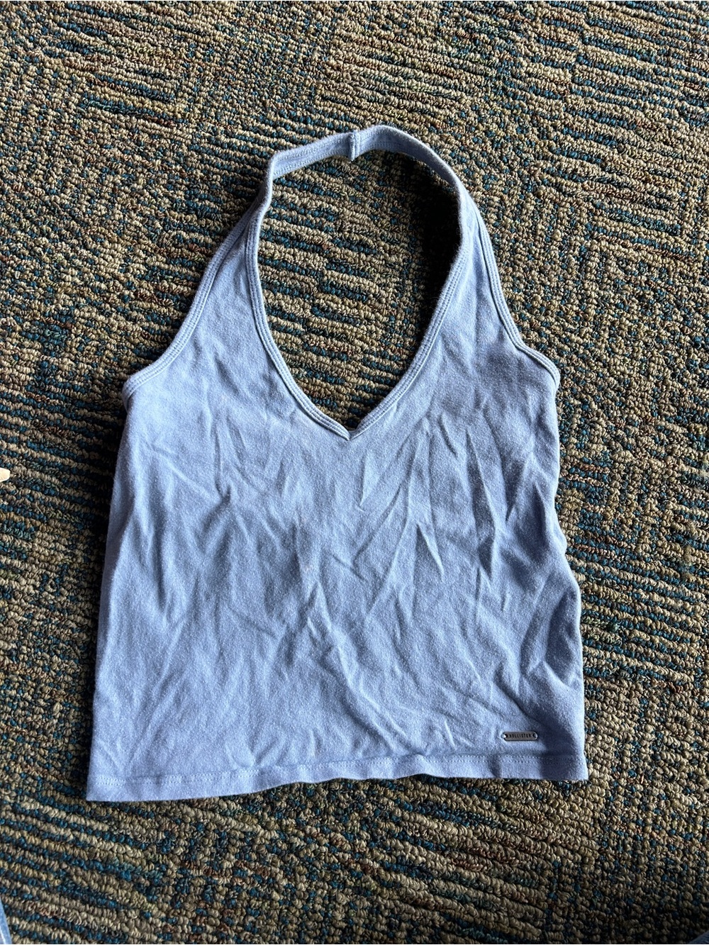 Hollister Light Blue V-Neck Halter Tank